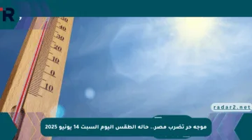 موجة حر تضرب مصر.. حالة الطقس اليوم السبت 14 يونيو 2025